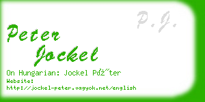 peter jockel business card